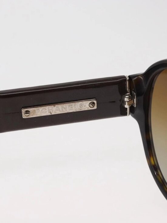 CHANEL Sunglasses plastic Brown CC Auth BA12849 main image 6